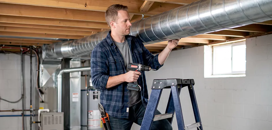 Exposed Spiral Ductwork in Newark